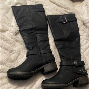 Black tall boots